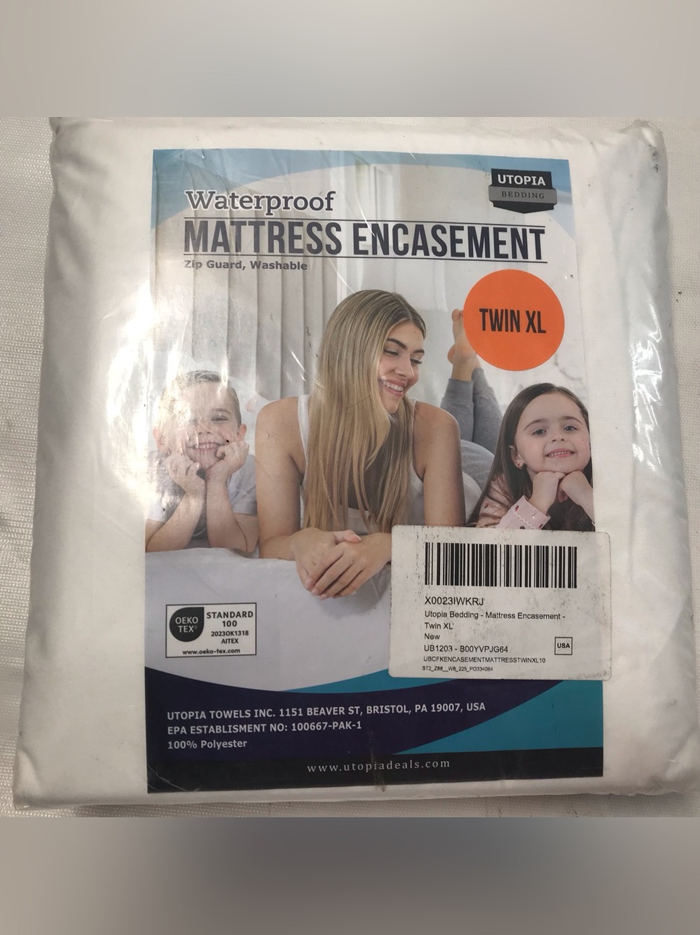 Twin XL Size Zippered Mattress Encasement Waterproof Protector, Utopia Bedding